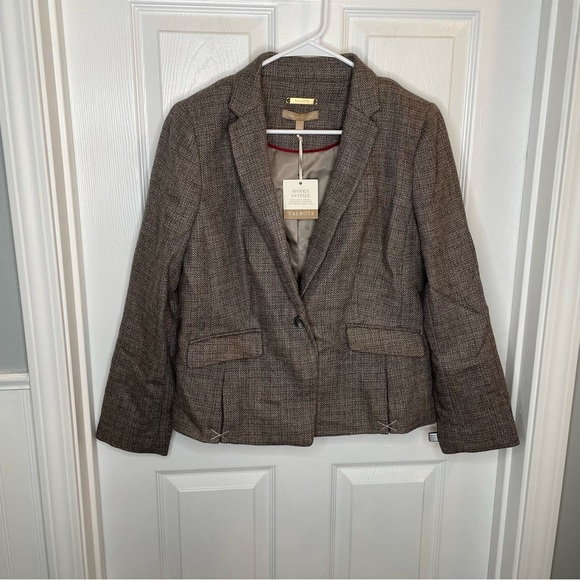 Talbots Jackets & Blazers - Talbots Wool Tweed Blazer Woven in Italy in Gray/Tan 10P